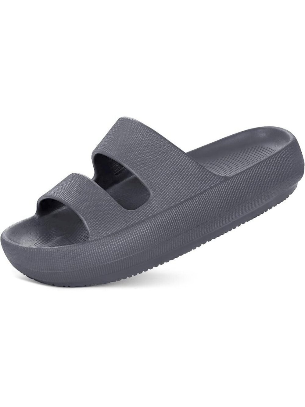 Women's Dark Grey with Arch Support Pillow Soft Slip on Sandals Lightweight